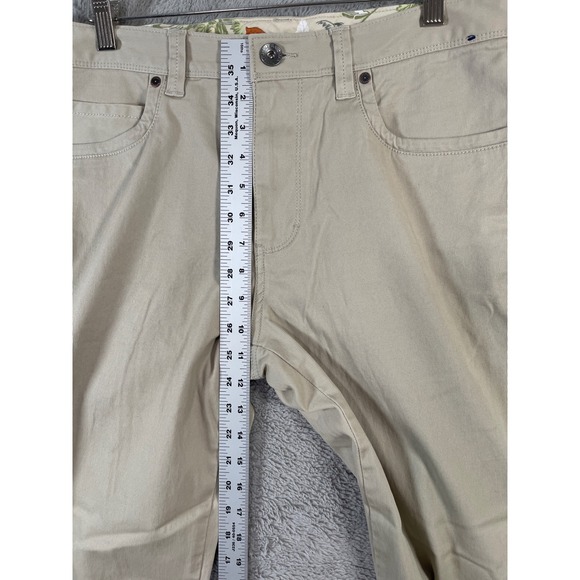 Tommy Bahama Mens 35x34 Beige Cotton Blend Straight Leg Chino Pants Preppy - Picture 5 of 9
